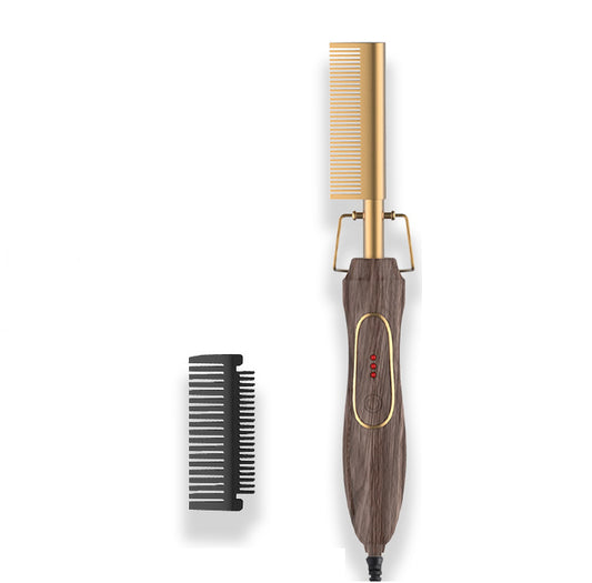 Straight Hair Comb Lazy Two-In-One Egg Roll Head Curling Iron Electric Coil Straight Dual-Use Electric Copper Comb