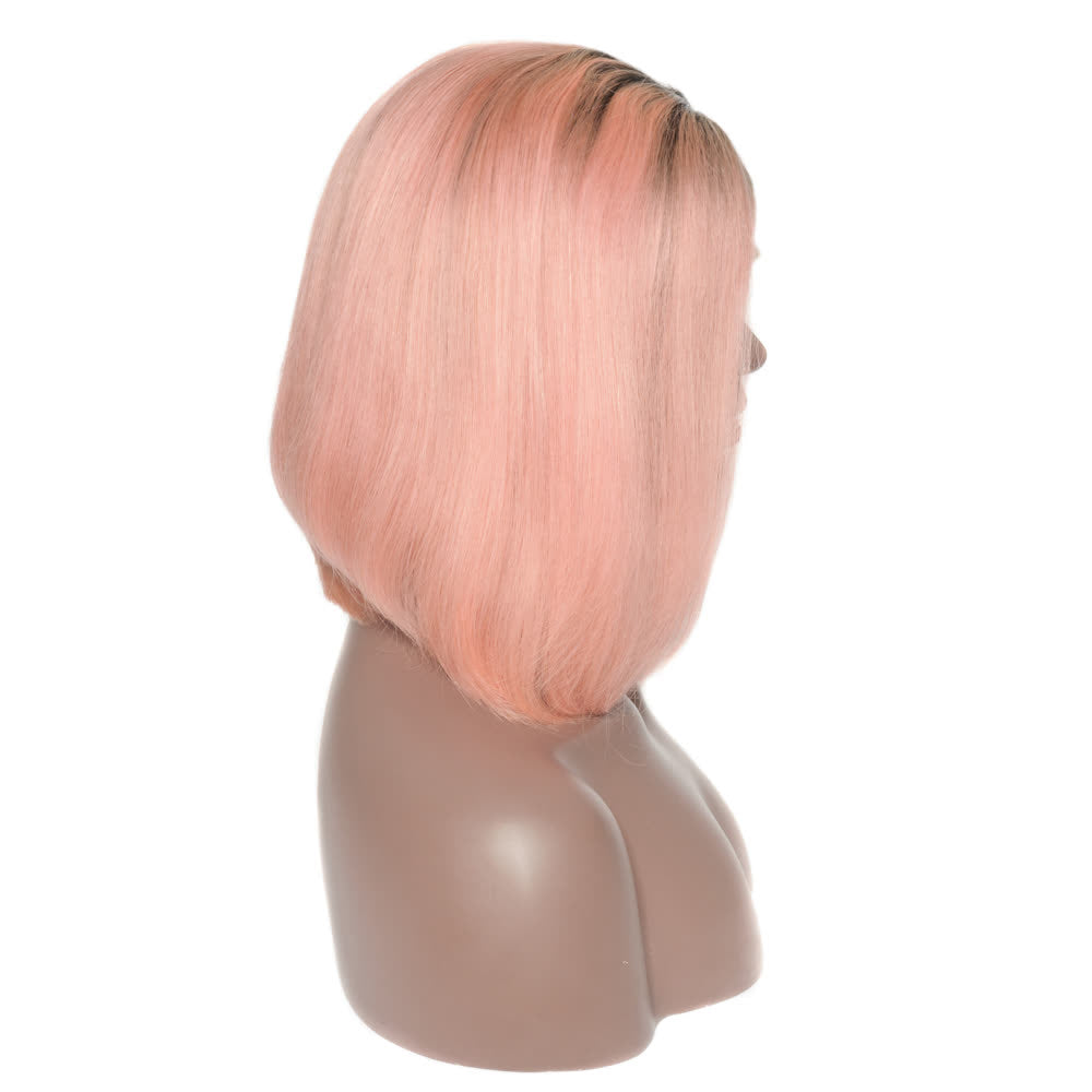 Human Hair - Pretty pink ombré bob 4x4 lace front closure