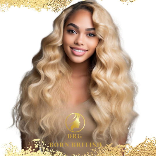 13x4 Lace Front Human Hair #613 Blonde Body Wave Wig