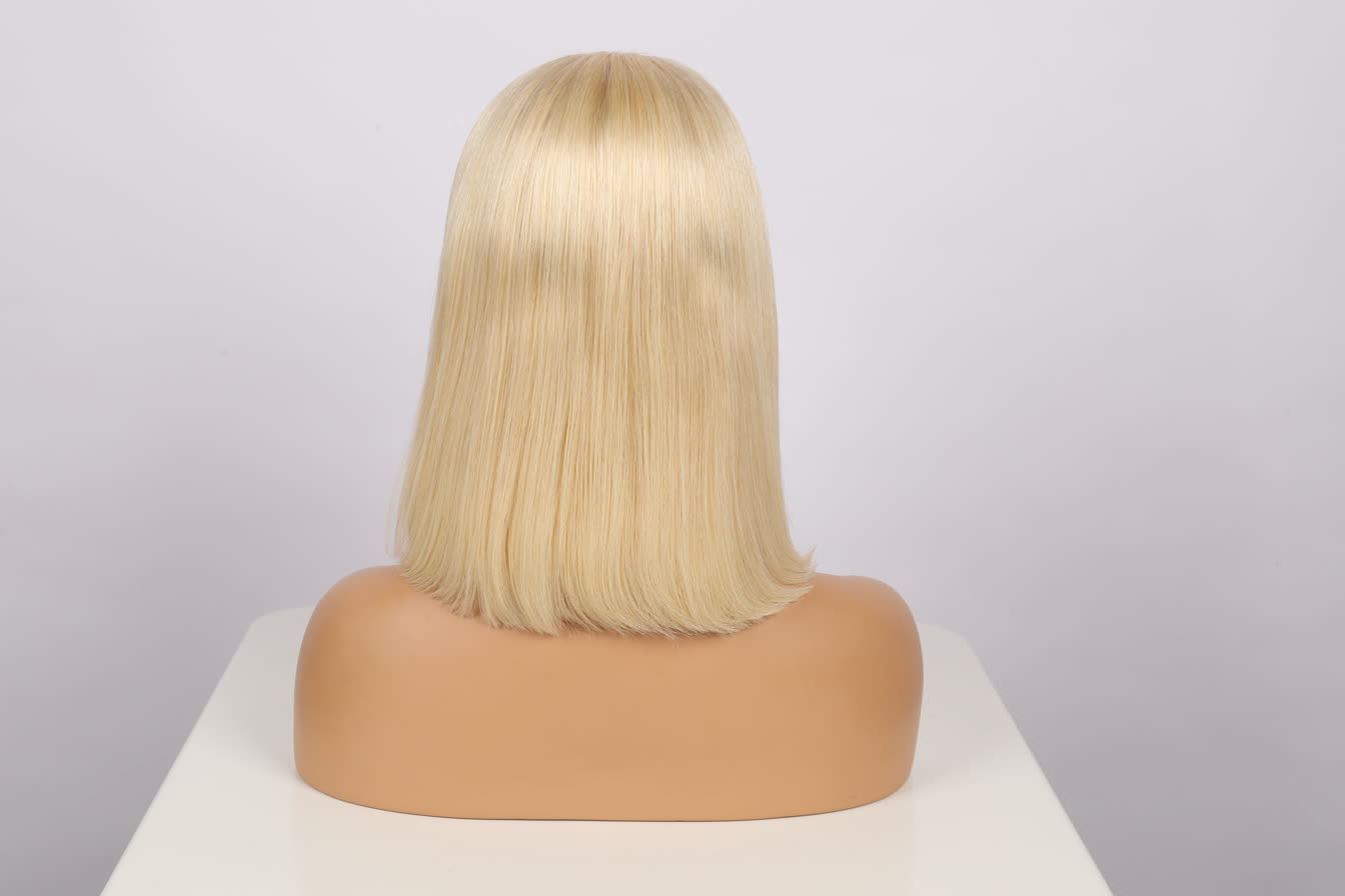 HD Human Hair Blonde bob 4x4 closure glueless lace front