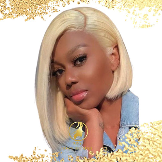 HD Human Hair Blonde bob 4x4 closure glueless lace front